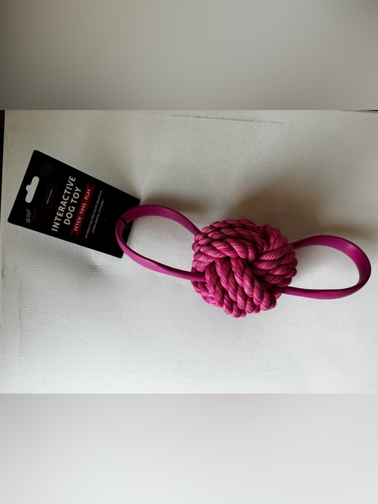 Bark & Bones Other - Interactive Dog Toy Rope Ball . Tug . Toss. Fetch Pink